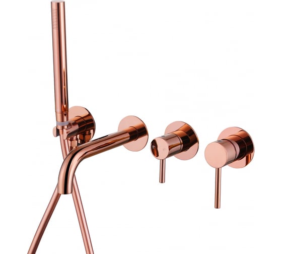 Изображение товара Смеситель скрытого монтажа для ванны ABBER Kreis розовое золото AF8130RG