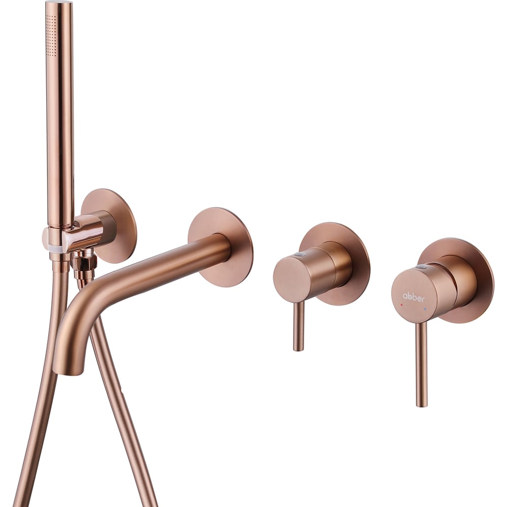 Изображение товара Смеситель скрытого монтажа для ванны ABBER Kreis розовое золото матовое AF8130MRG
