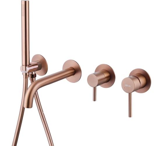 Изображение товара Смеситель скрытого монтажа для ванны ABBER Kreis розовое золото матовое AF8130MRG