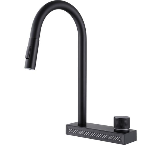 Изображение товара Смеситель для кухни ABBER Wasser Kreis с выдвижной лейкой, черный матовый AF8114B