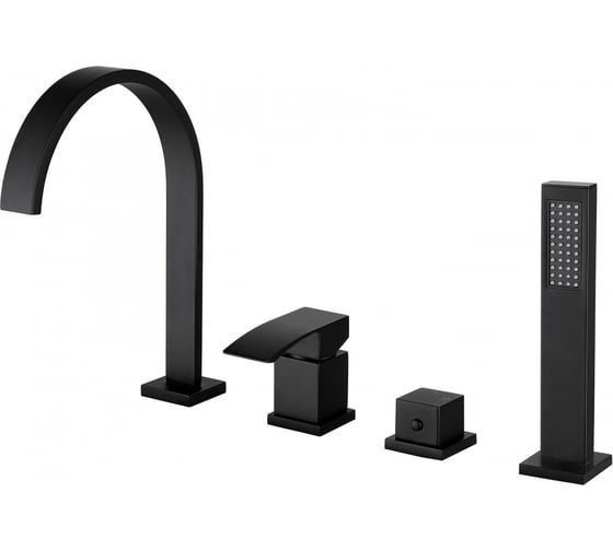 Изображение товара Смеситель на борт ванны ABBER Wasserfall черный матовый AF8613B