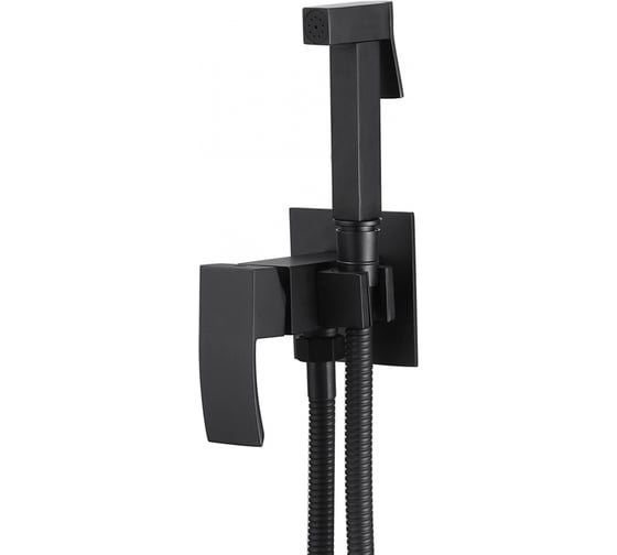 Изображение товара Смеситель с гигиеническим душем ABBER Wasserfall черный матовый AF8625B