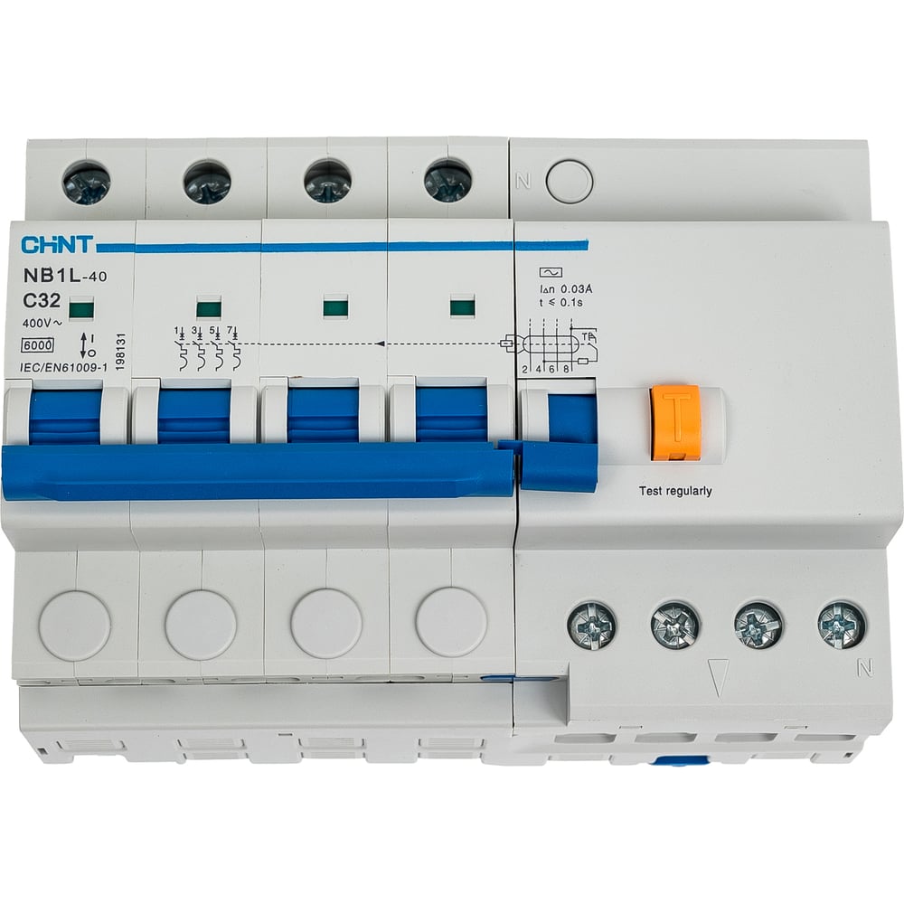 Изображение товара Автоматический выключатель CHINT NB1L-40 32А 30мА для дифференциальной защиты