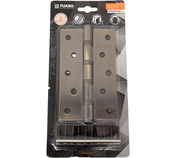 Изображение товара Универсальная петля Fuaro 4BB/BL 125x75x2,5 AB бронза БЛИСТЕР 30991
