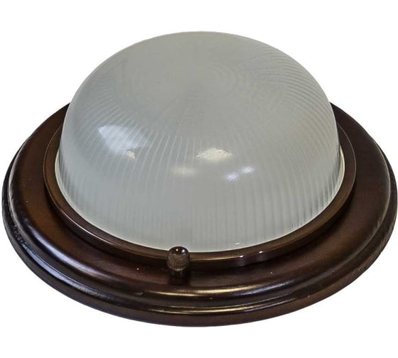 Изображение товара Светильник LightStandart Termo 100 00 16 большой для бани/сауны круглый, IP54 100Вт 1хЕ27, цвет венге, рабочая температура до +130C (НБО 03-100-021 УХЛ4) IT8771