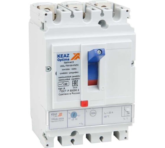 Изображение товара Автоматический выключатель КЭАЗ OptiMat D250N-TM100-УХЛ3 291430