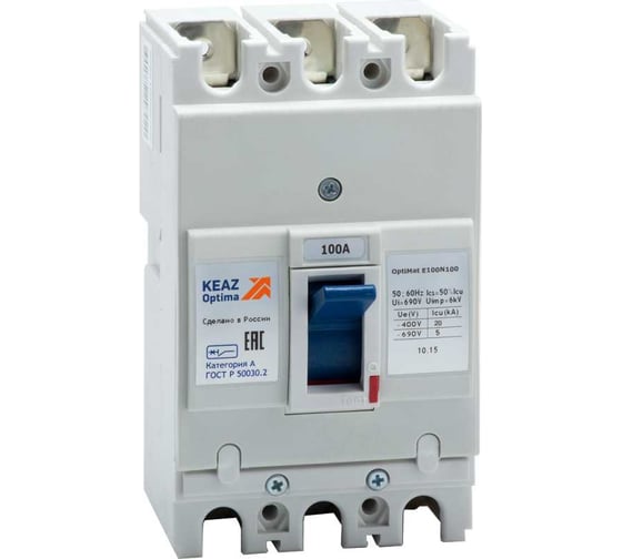 Изображение товара Автоматический выключатель КЭАЗ 100А 23кА OptiMat E100N100 УХЛ3 224963