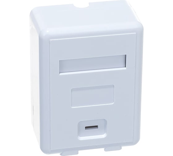 Изображение товара Настенная коробка LANMASTER на 1 порт keystone, с защитными шторками, белая LAN-SA1/S-WH