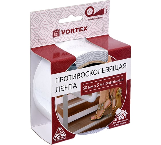 Изображение товара Противоскользящая лента VORTEX 50 мм, 5 м, прозрачная 24169