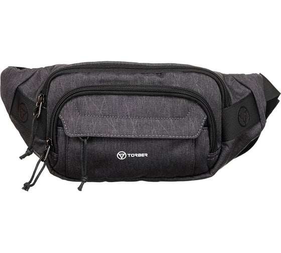 Изображение товара Сумка на пояс Torber серый, полиэстер, 27x9х14 см T9424-3G