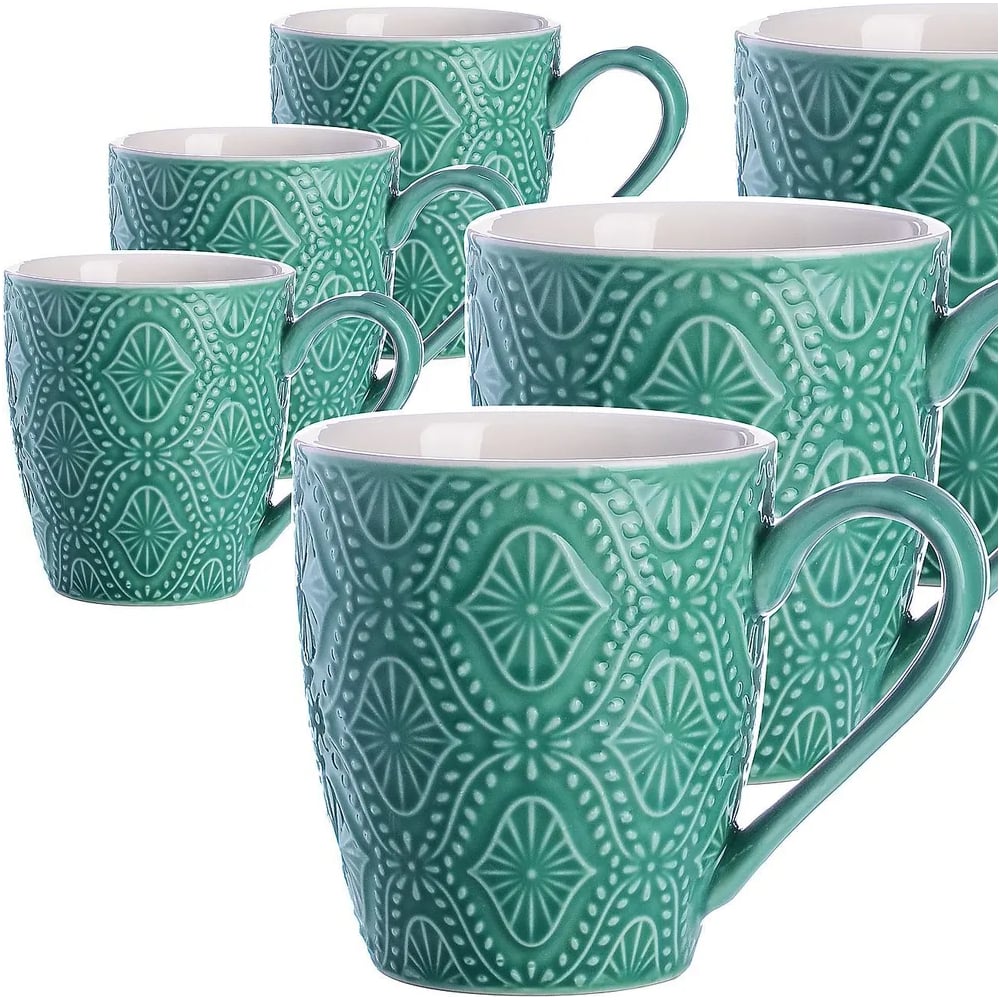 Изображение товара Набор из 6 кружек LORAINE 220 мл, из керамики, на подставке 30909