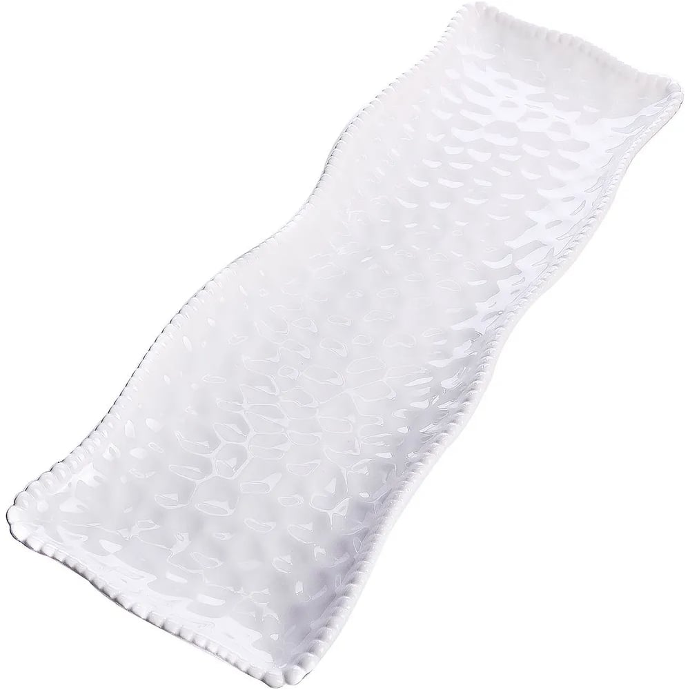 Изображение товара Сервировочное блюдо из фарфора LORAINE 48.5x16 см 60018 белое однотонное
