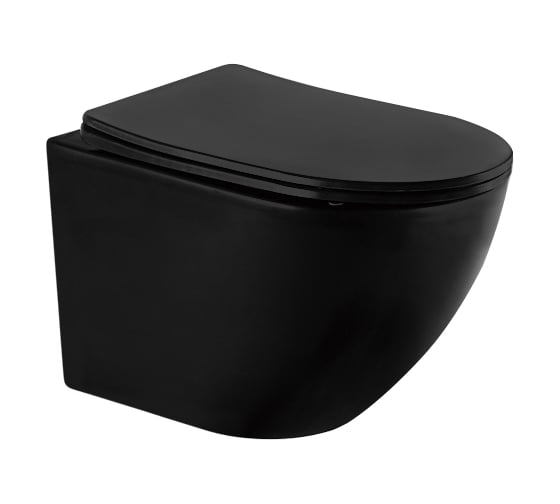 Изображение товара Подвесной унитаза ABBER Bequem черный матовый, безободковый AC1100MB