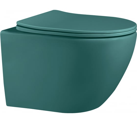 Изображение товара Подвесной унитаза ABBER Bequem темно-зеленый матовый, безободковый AC1101MBG