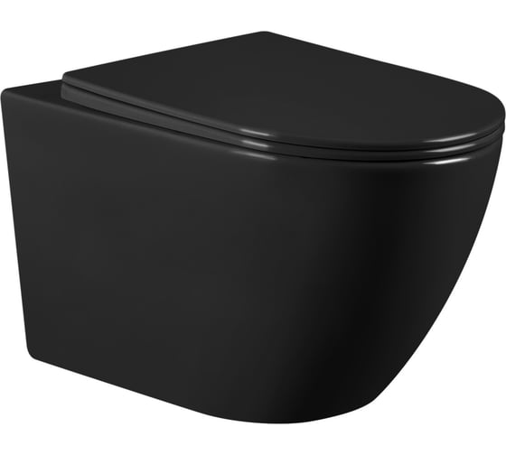 Изображение товара Подвесной унитаза ABBER Bequem черный матовый, безободковый AC1103MB
