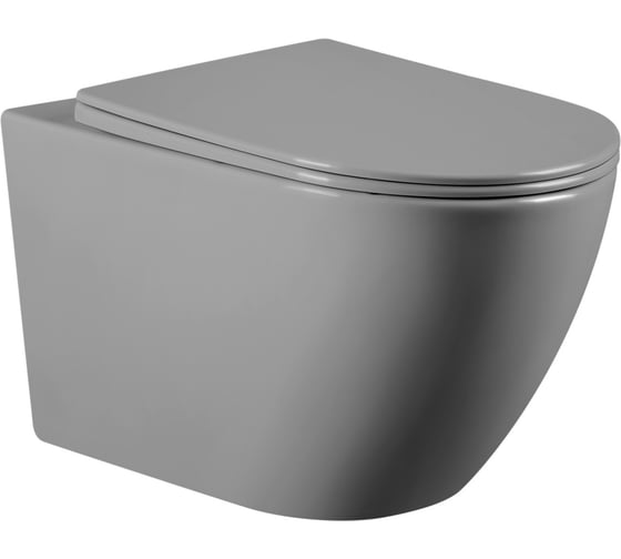 Изображение товара Подвесной унитаза ABBER Bequem серый матовый, безободковый AC1103MG