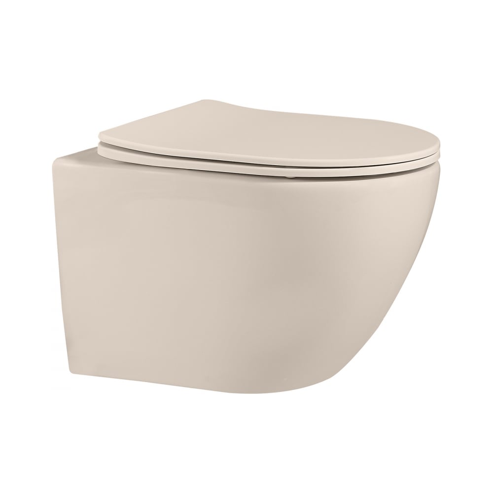 Изображение товара Подвесной унитаз ABBER Bequem светло-бежевый матовый безободковый AC1101MBE