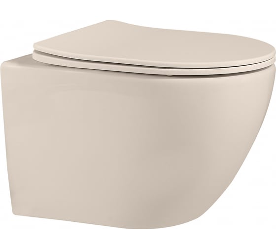 Изображение товара Подвесной унитаза ABBER Bequem светло-бежевый матовый, безободковый AC1101MBE