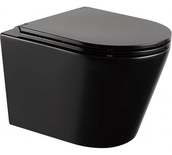 Изображение товара Подвесной унитаза ABBER Bequem черный матовый, безободковый AC1102MB