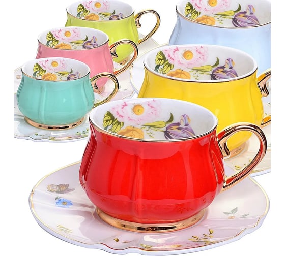 Изображение товара Чайный набор на 6 персон LORAINE 200 мл, из фарфора, премиум 29129