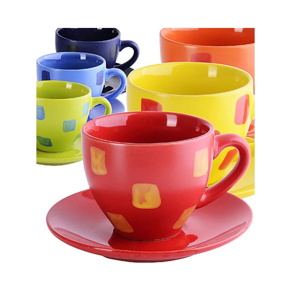 Изображение товара Чайный набор на 6 персон из керамики с рисунком LORAINE 250 мл