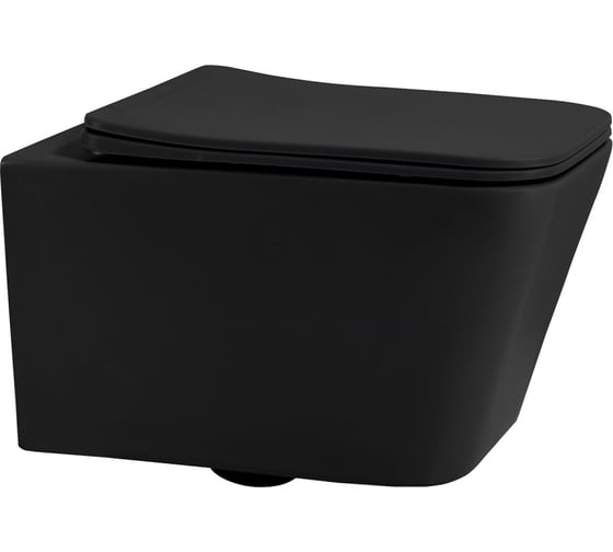 Изображение товара Подвесной унитаз ABBER Rechteck черный матовый, безободковый AC1201MB
