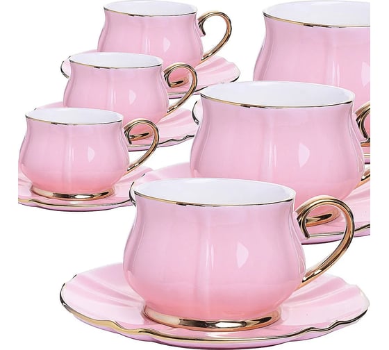 Изображение товара Чайный набор на 6 персон LORAINE 200 мл, из фарфора, премиум 30531