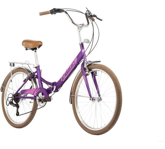 Изображение товара Складной велосипед FOXX 24" SHIFT, фиолетовый, 6-скор, Shimano RS35/TY21, двойной обод, багажник 24SFV.SHIFT.VL4