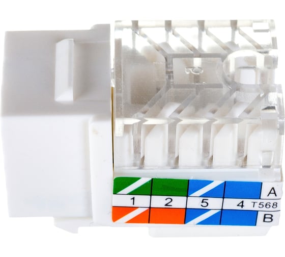 Изображение товара Вставка Keystone TWT RJ-45, категория 6, белая, OK45UTP/6-WH