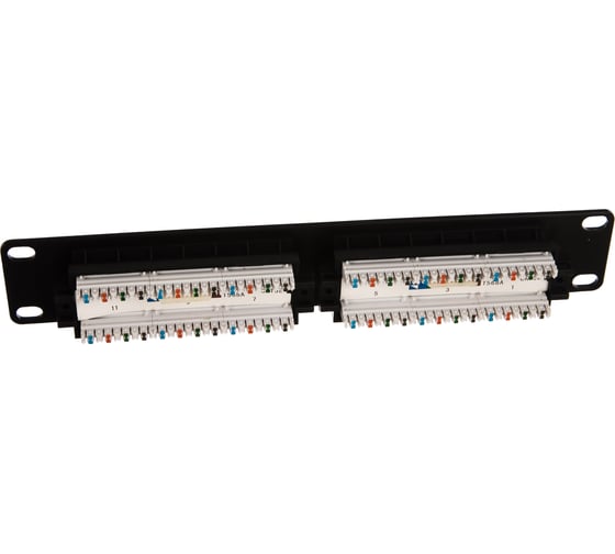 Изображение товара Патч-панель TWT 10, 12 портов RJ-45, категория 5e, UTP, 1U, монтажный размер 254мм, PP12UTP-10
