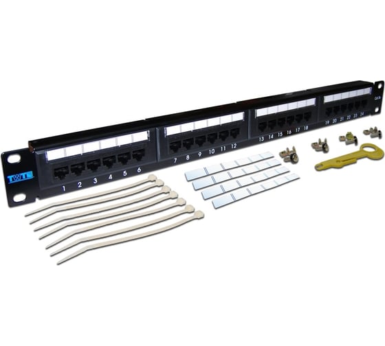 Изображение товара Патч-панель TWT 19, 24 порта RJ-45, категория 5e, UTP, 1U, PP24UTP