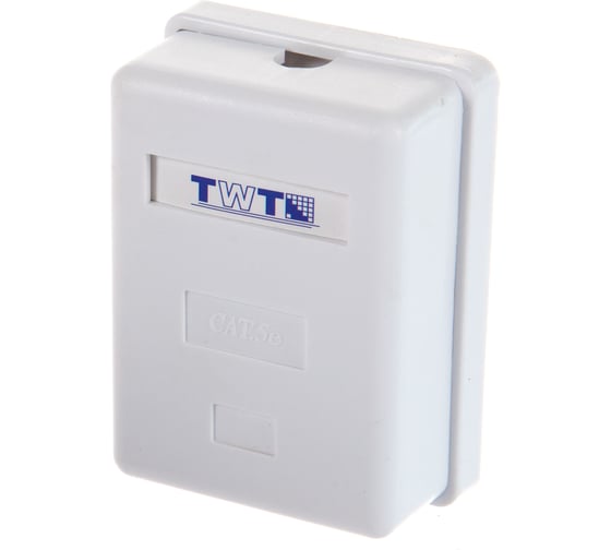 Изображение товара Настенная розетка TWT 1 порт RJ-45, категория 5е, экранированная, белая, SM1-45/S-WH