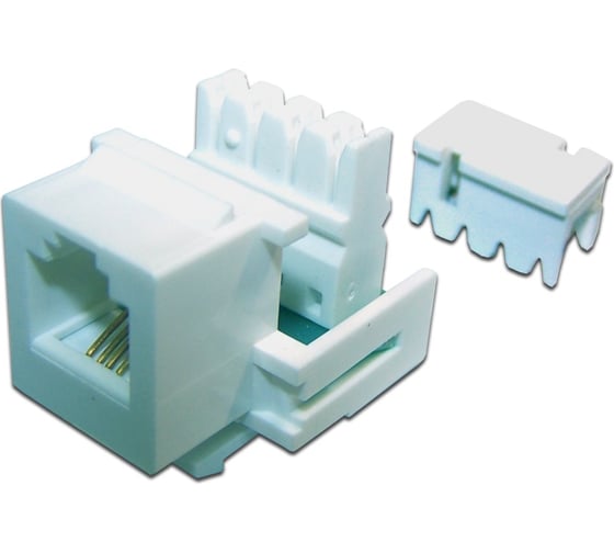 Изображение товара Вставка Keystone TWT RJ-12, белая, без инструмента, OK12UTP-110WH