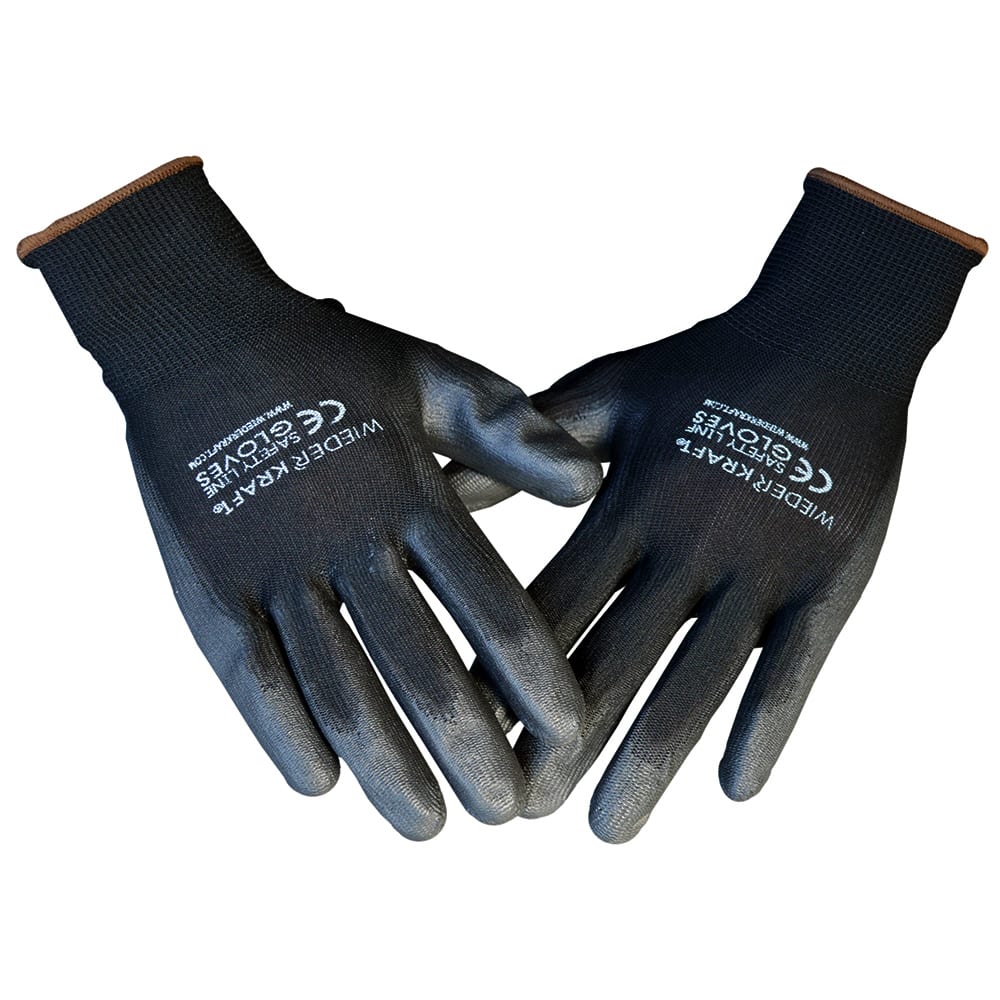 фото Защитные легкие бесшовные перчатки wiederkraft размер m, пара wdk-pu01b/m