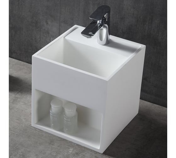 Изображение товара Подвесная тумба с раковиной ABBER Stein белая матовая AS2639