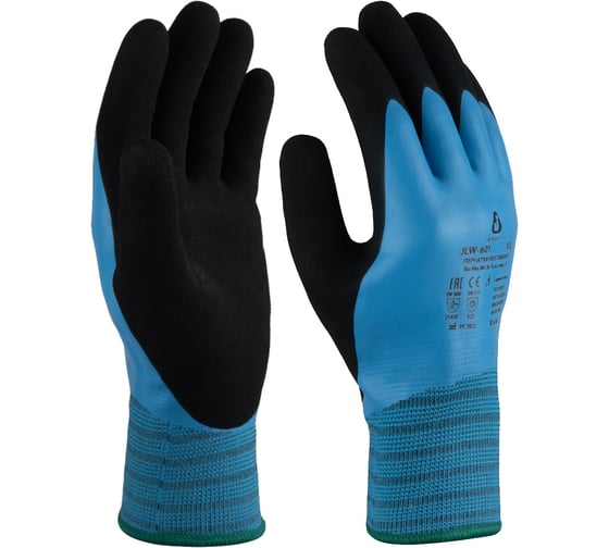 Изображение товара Утепленные двухслойные водонепроницаемые акриловые перчатки с начесом Jeta Safety c полным покрытием, р.9/L JLW-601-L