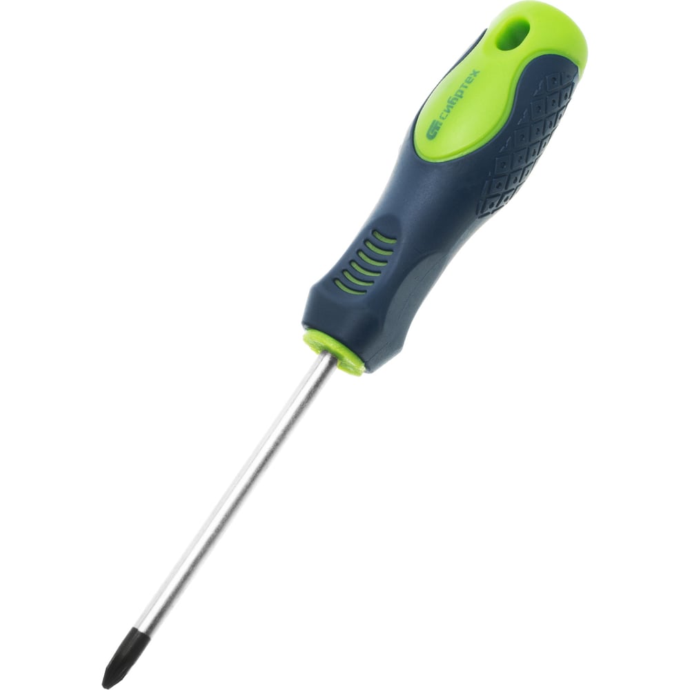 Изображение товара Отвертка СИБРТЕХ Pz2х100 мм CrV с двухкомпонентной рукояткой