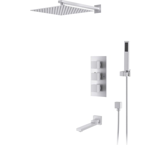 Изображение товара Встраиваемая термостатическая душевая система D&K Bayern.Liszt с изливом, матовый белый DA2515608A04