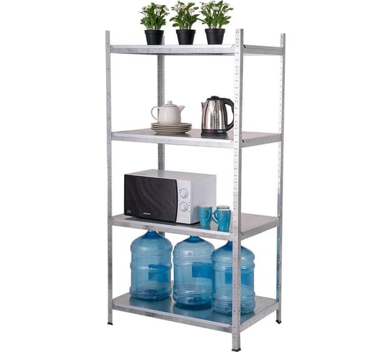 Изображение товара Металлический стеллаж ООО Комус flhit 4 полки 912x500x1824 оцинкованный 1381500