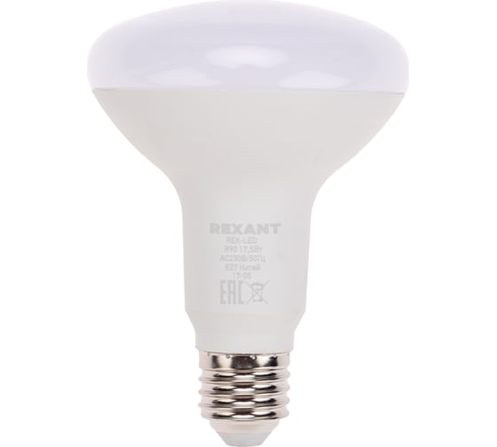 Изображение товара Светодиодная лампа для растений REXANT ГРИБ-РЕФЛЕКТОР R90 17,5 Вт 27 мкмоль/с Е27 604-156