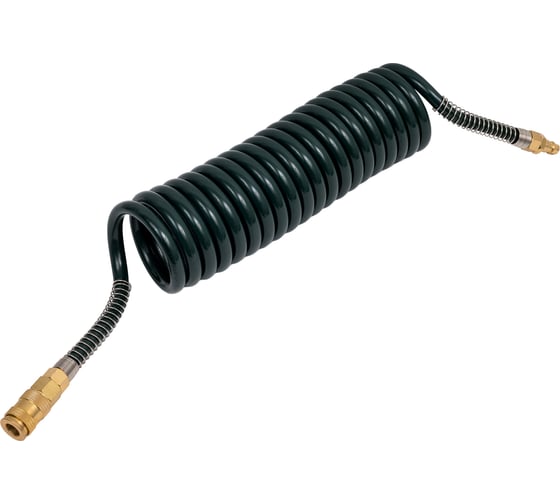 Изображение товара Шланг витой, полиуретановый с быстроразъемами 12х8 мм, 5 м ROCKFORCE RF-1208-5M(15055)