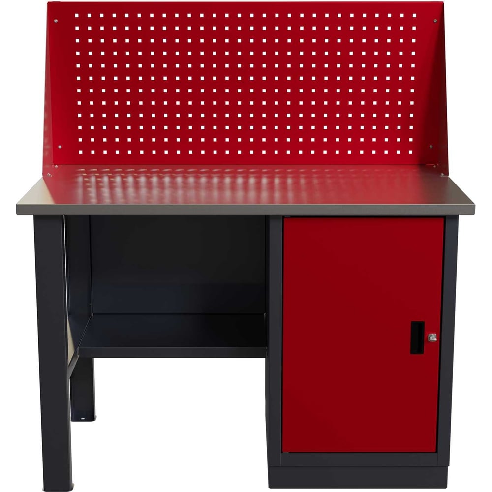 Изображение товара Слесарный однотумбовый верстак IRONMEBEL worky wk-0 1200 с экраном M-IM00108K