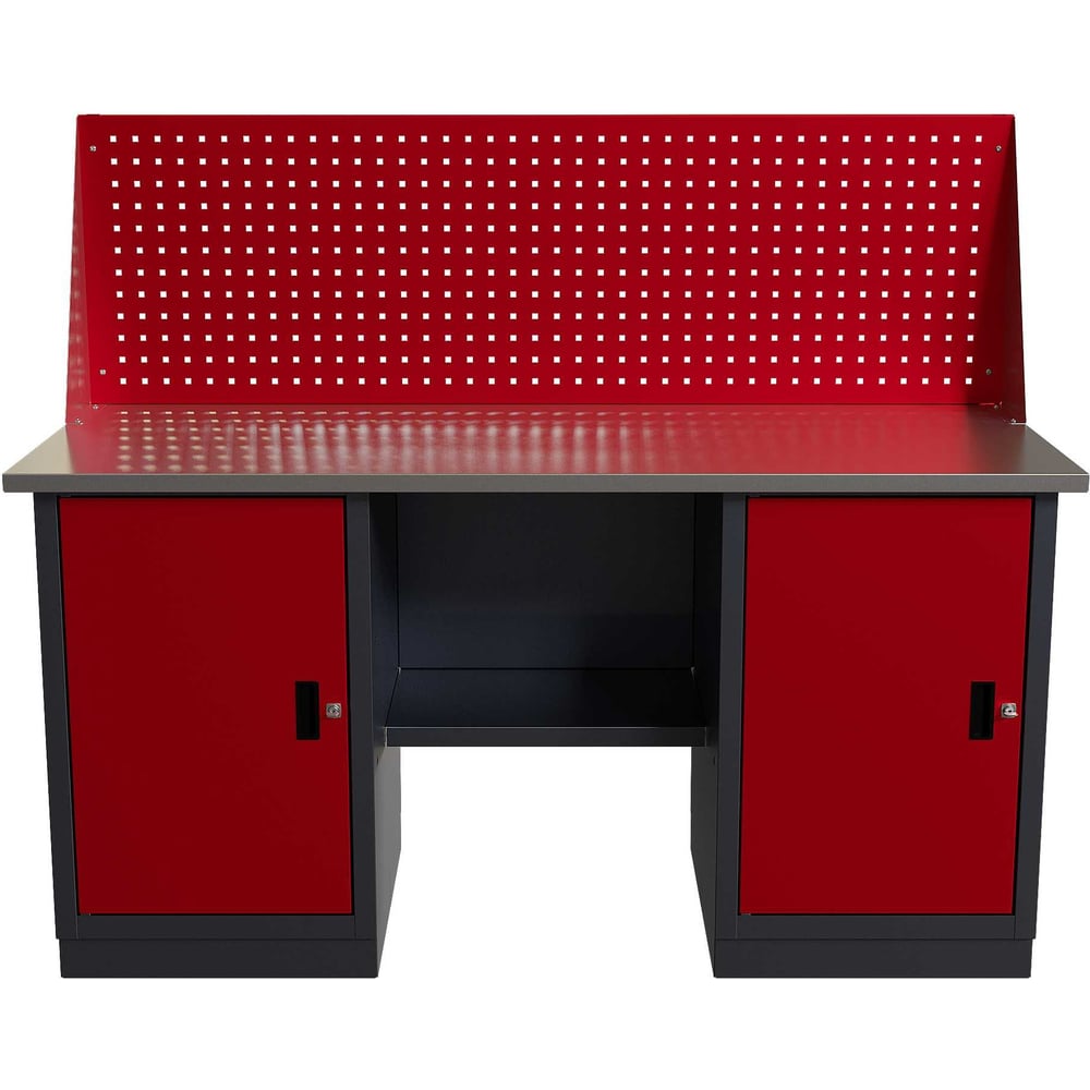 Изображение товара Слесарный двухтумбовый верстак IRONMEBEL worky wk-0/wk-0 1600 с экраном M-IM00184K