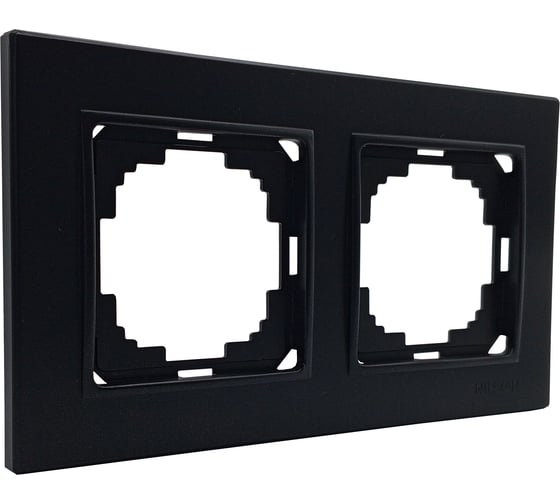 Изображение товара 2-местная рамка Nilson ALEGRA metallic, матовый черный 25380092