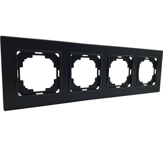 Изображение товара 4-местная рамка Nilson ALEGRA metallic, матовый черный 25380094