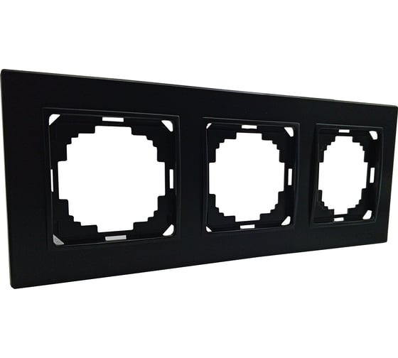 Изображение товара 3-местная рамка Nilson ALEGRA metallic, матовый черный 25380093
