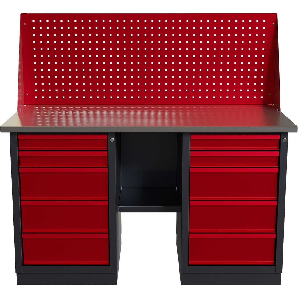 Изображение товара Профессиональный двухтумбовый слесарный верстак IRONMEBEL wk-5 1400 со стеклом