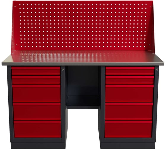 Изображение товара Слесарный двухтумбовый верстак IRONMEBEL worky wk-5/wk-5 1400 с экраном M-IM00180K