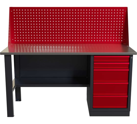 Изображение товара Слесарный однотумбовый верстак IRONMEBEL worky wk-5 1600 с экраном M-IM00148K