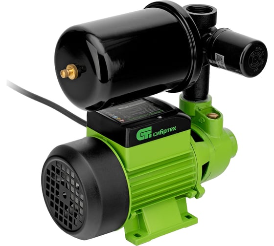 Изображение товара Насосная станция СИБРТЕХ нс400-ч, 400 Вт, напор 32 м, 2100 л/ч, ресивер 2 л 97246